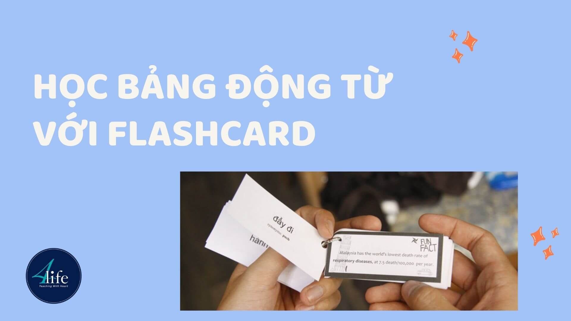 Học bảng động từ với flashcard